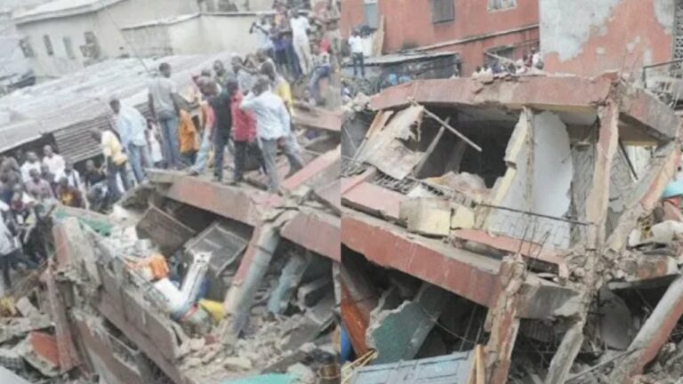 Two Rescued as Building Collapses in Lagos Island