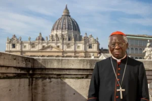 Advice for cardinals in the conclave  As cardinals from around the world gather in Rome, many for their first conclave, Arinze offered them words of guidance.  “Realize that we are in God’s hands,” he said. “And that the Church is not made by me or by the pope but by Christ. If the Church had not been founded by Christ, it would have fallen to pieces long ago. But because Christ founded the Church, it will stand.”  The cardinal reflected on Jesus’ words “I will be with you always until the end of time,” adding: “Even Judas Iscariot could not pull down the Church.” 