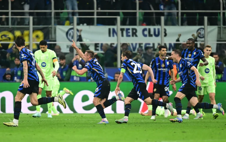 Inter edge Barca in seven-goal thriller to reach Champions League final after extra time