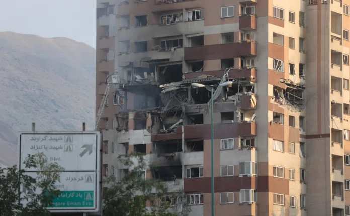 A damaged building in Tehran. Majid Asgaripour/West Asia News Agency