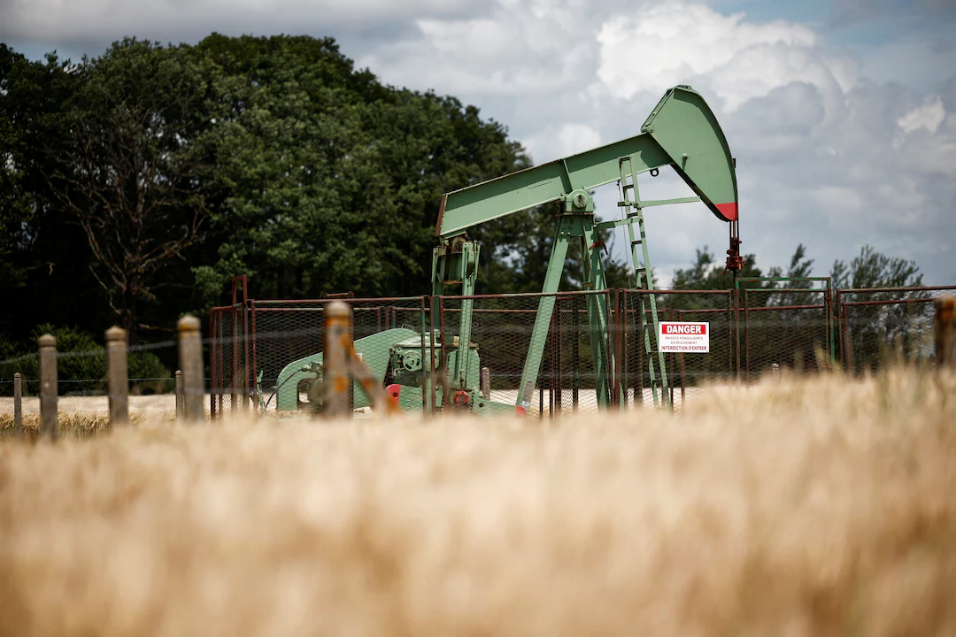 A pumpjack operates at the Vermilion Energy site in Trigueres, France, June 14, 2024. REUTERS/Benoit Tessier/File Photo