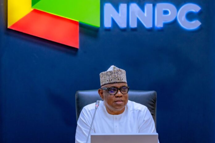 R-L, New Group CEO NNPC Ltd, Mr. Bayo Ojulari at the NNPC Towers, Abuja on Friday.