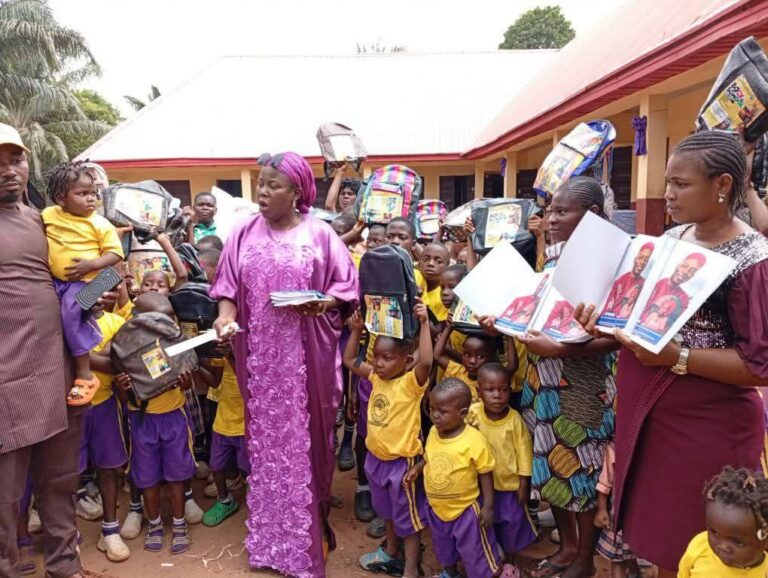 Obi Distributes Educational Materials In Community Model Primary School, Ojoto