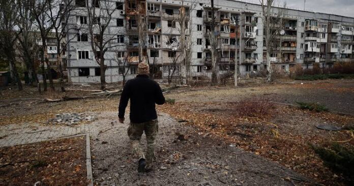 Damaged buildings in Kurakhove, Ukraine, last month, in an area targeted by Russian strikes.Credit...Tyler Hicks/The New York Times