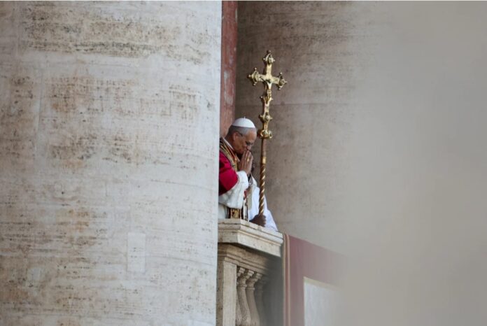 Newly elected Pope Leo XIV appears on the balcony of St. Peter's Basilica at the Vatican, May 8. REUTERS/Stoyan Nenov