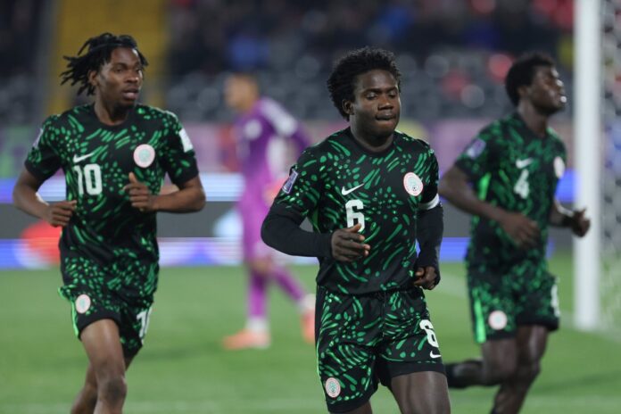 Captain Bameyi celebrates with teammates Credit: The NFF on (X)