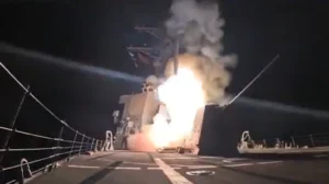 The US defence department posted an unclassified short video that appears to show a missile being launched from a military vessel