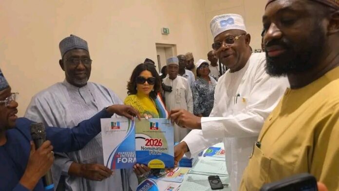 Member of the House of Representatives, James Faleke purchased the expression of interest and nomination forms for APC national leader Bola Tinubu