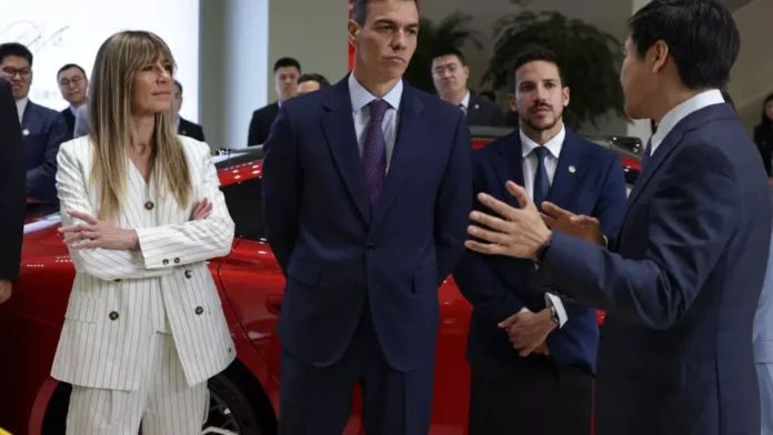 Begona Gomez is accompanying her husband, Spanish PM Pedro Sanchez, on his official visit to China © ANDRES MARTINEZ CASARES / POOL/AFP