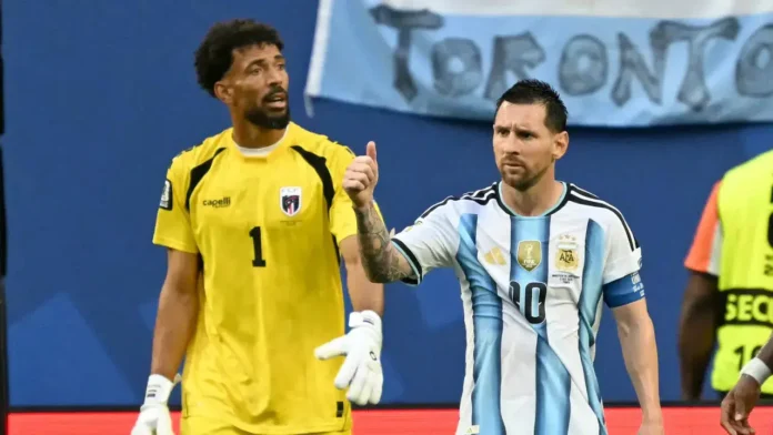 Vozinha of Cape Verde and Leo Messi of Argentina during 2026 World Cup Round of 32