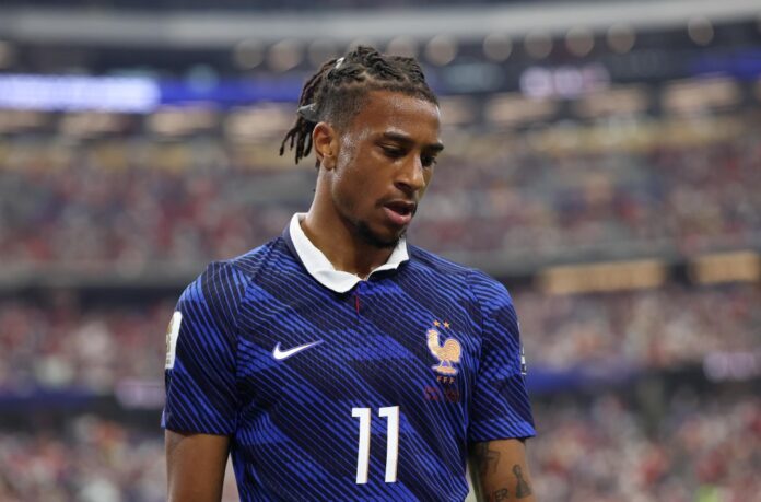 ARLINGTON, TEXAS - JULY 14: Michael Olise #11 of France reacts during the FIFA World Cup 2026 Semi Final match between France and Spain at Dallas Stadium on July 14, 2026 in Arlington, Texas. (Photo by Florencia Tan Jun/Getty Images) Getty Images
