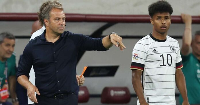 Hansi Flick handed Karim Adeyemi his first senior Germany cap back in 2021, and the duo will now work together at Barcelona.