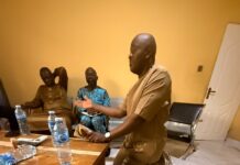 VIDEO: Desmond Elliot Kneels, Begs Gbajabiamila After APC Primary Fallout