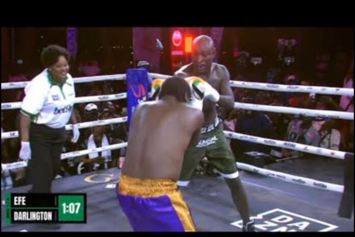 Carter Efe retains celebrity boxing crown with unanimous win over Speed Darlington